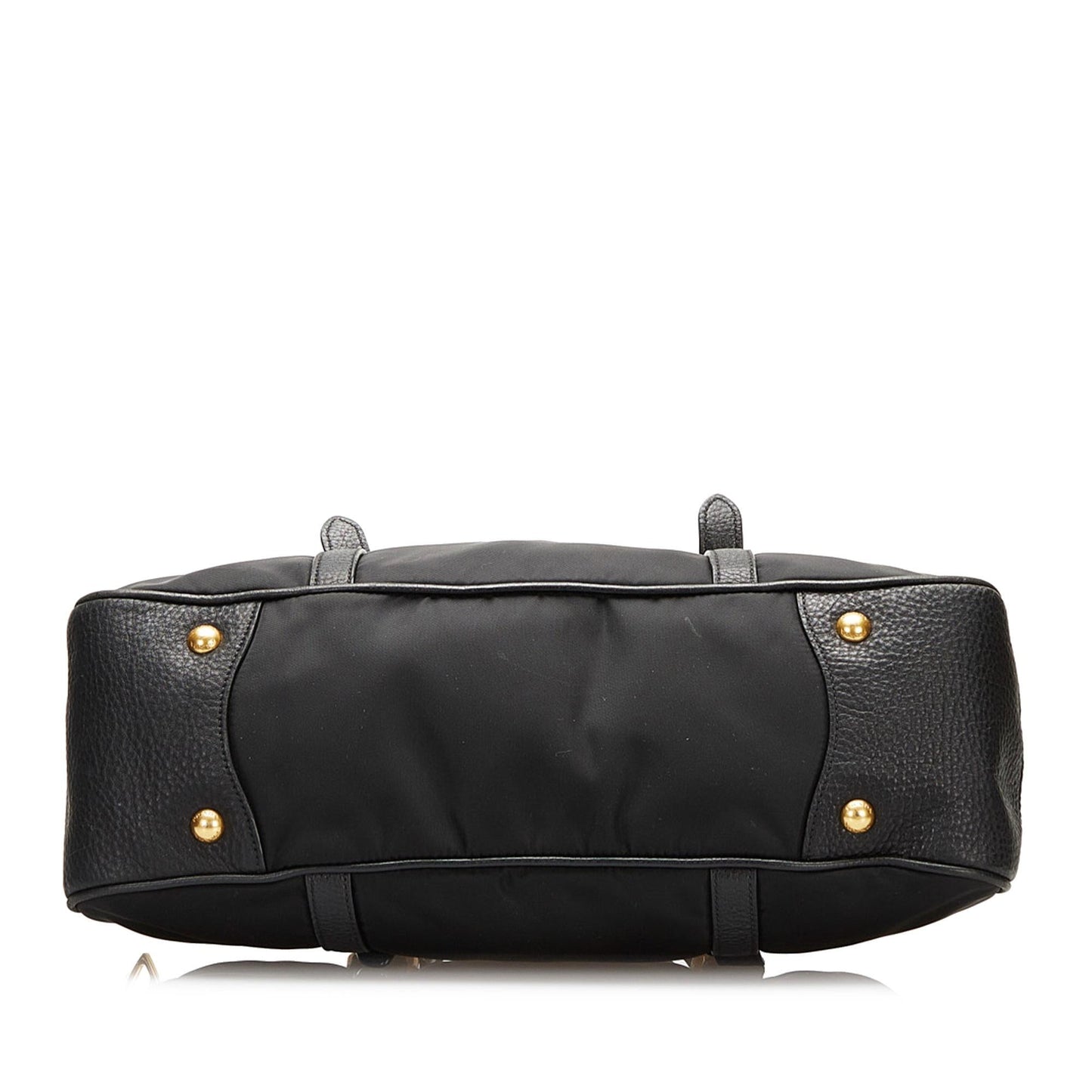 Prada Vitello Daino-Trimmed Tessuto Satchel (SHG-35509)