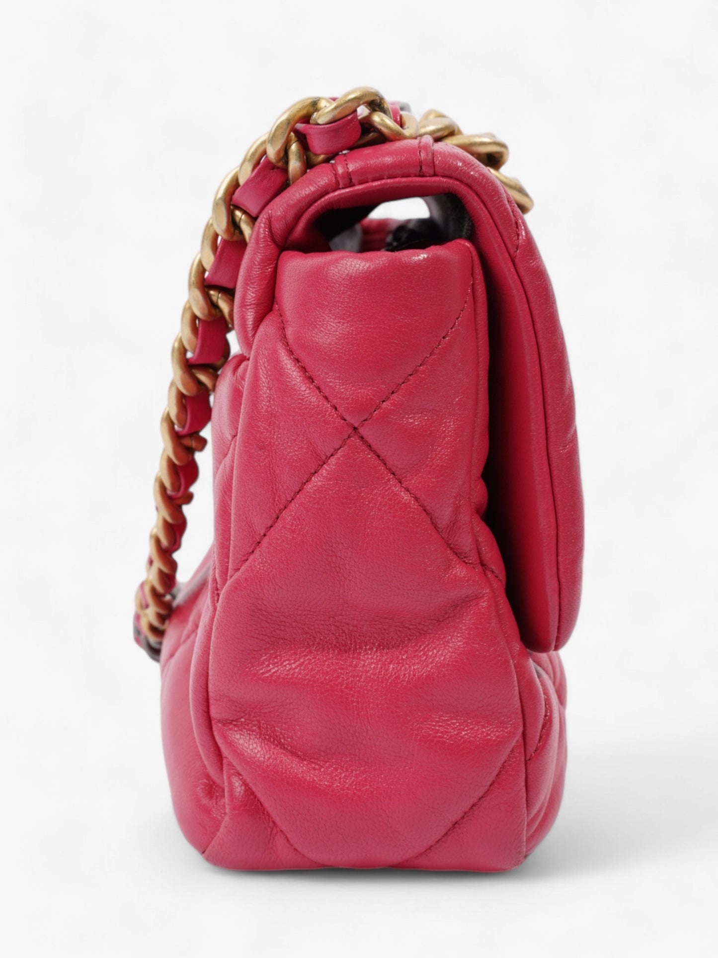 Chanel 19 Flap Hot Pink Lambskin Leather Medium