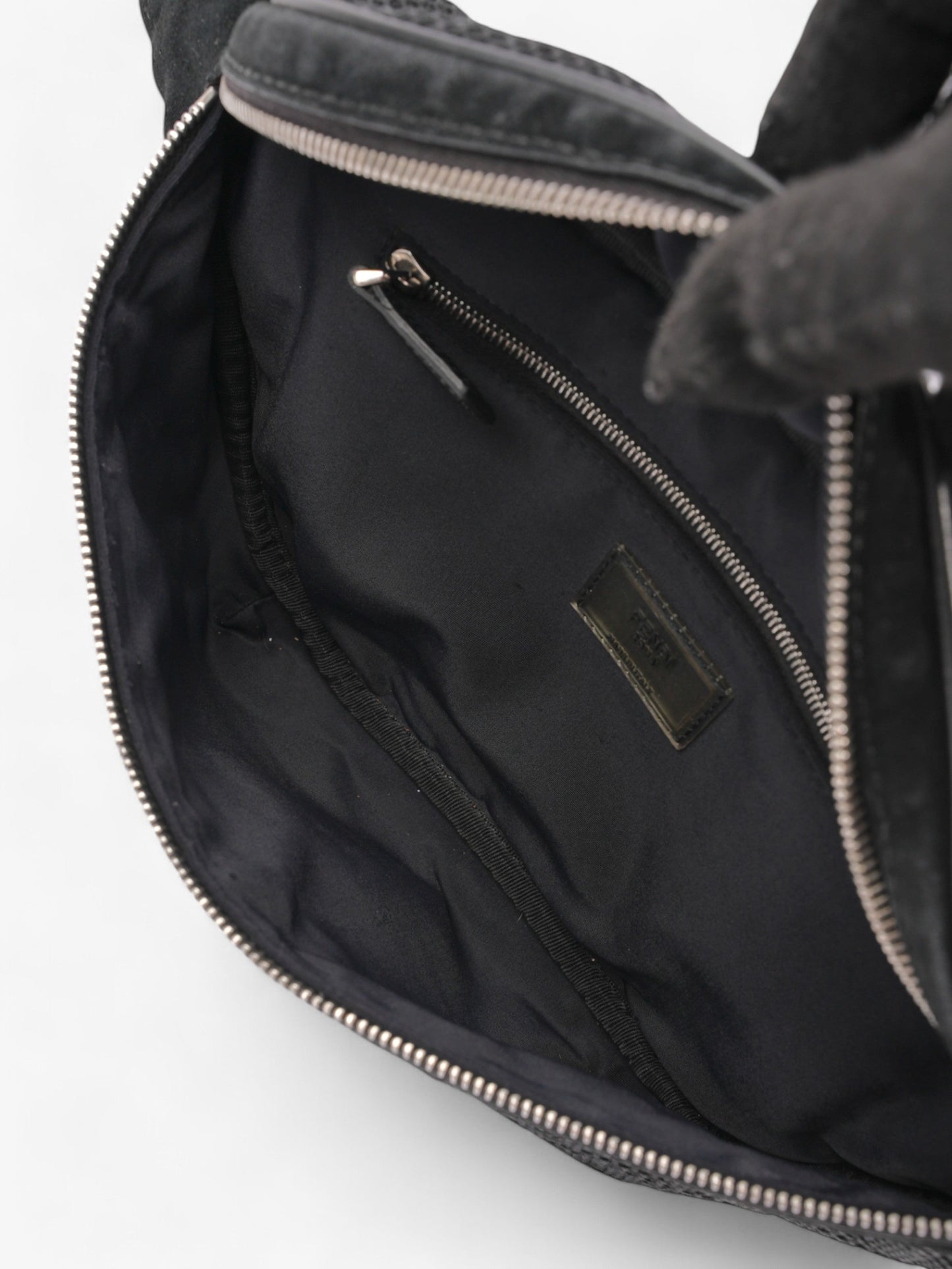 Fendi Trolley Bag Black Canvas Mini