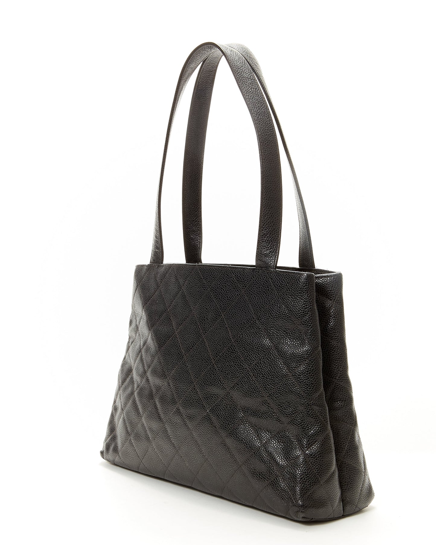 Chanel Black Caviar Quilted Tote Bag