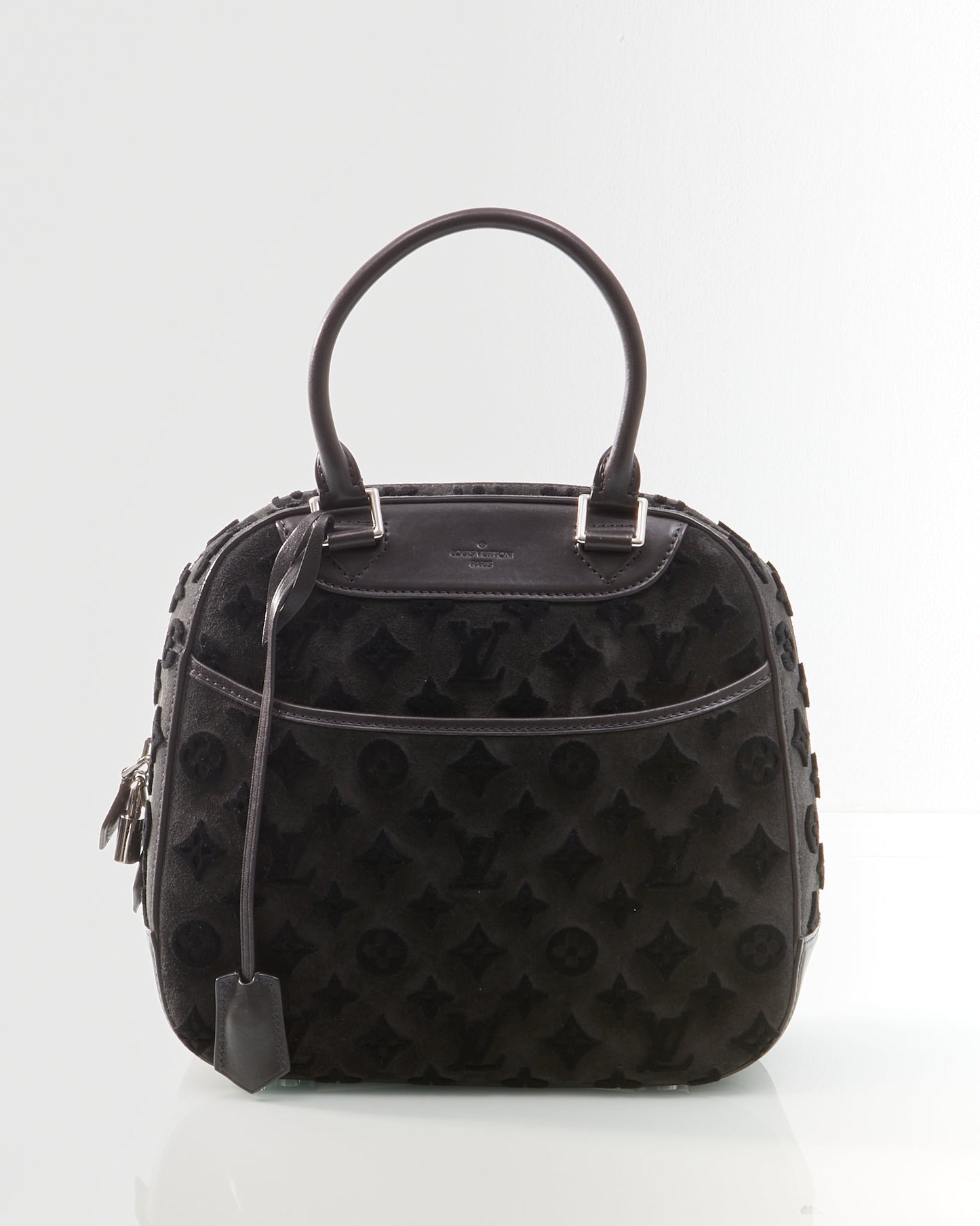 Louis Vuitton Grey Velvet Monogram Tuffetage 2013 Deauville Cube Bag