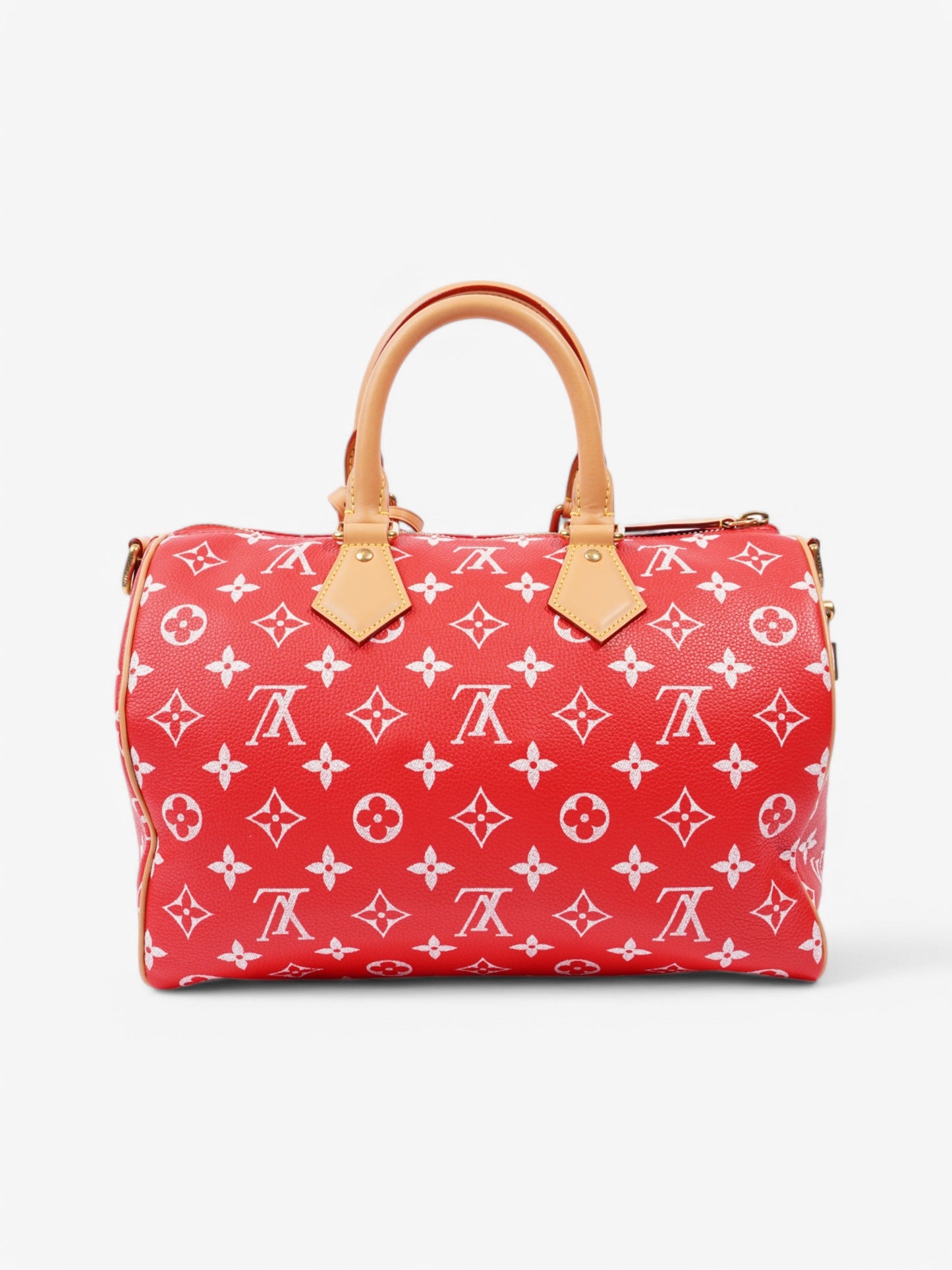 Louis Vuitton Speedy P9 Bandoulière Red Monogram Calfskin Leather 30