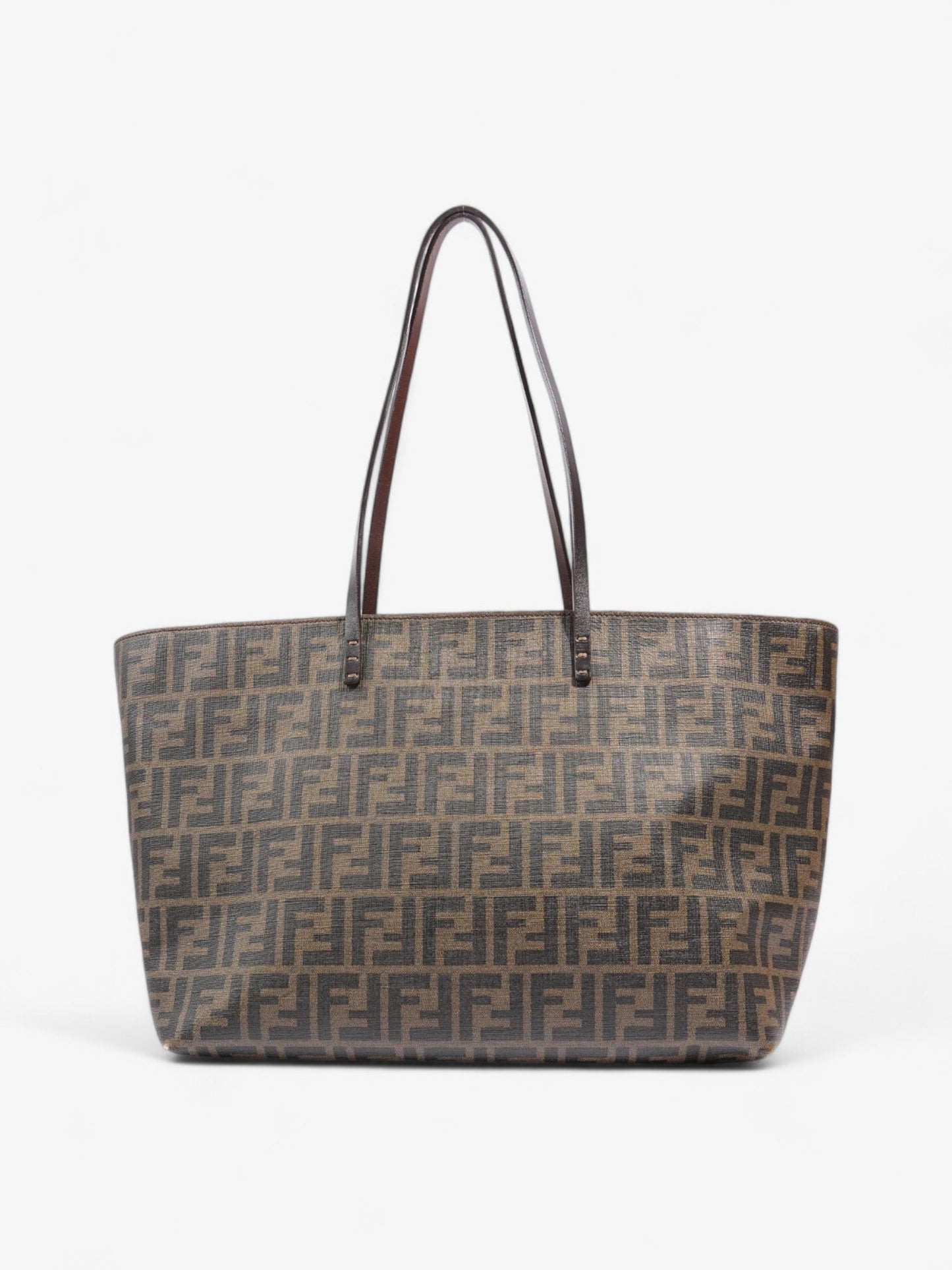 Fendi FF Roll Tote White / Black Canvas