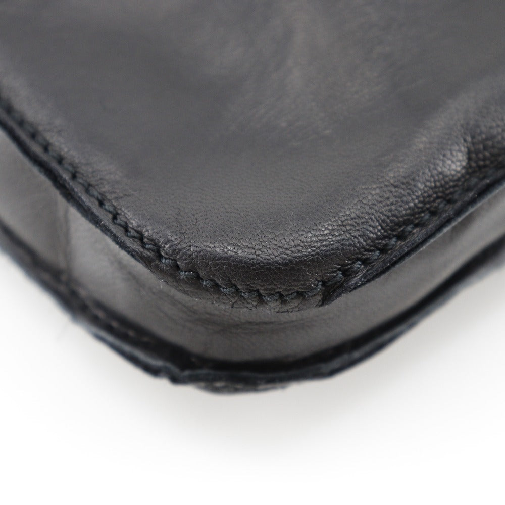 HERMES Shoulder Bag Calfskin black Toudu