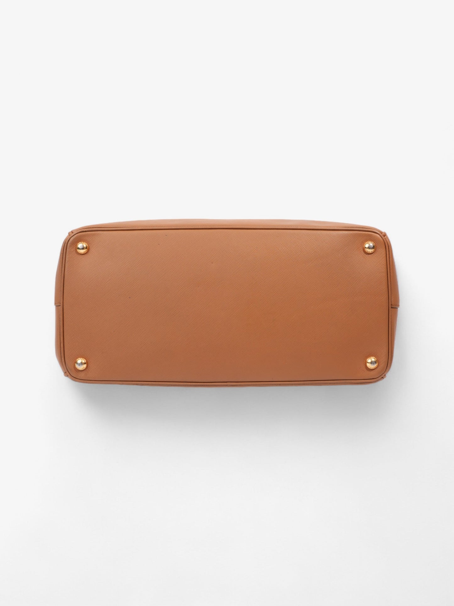 Prada Galleria Double Zip Caramel Brown Saffiano Leather