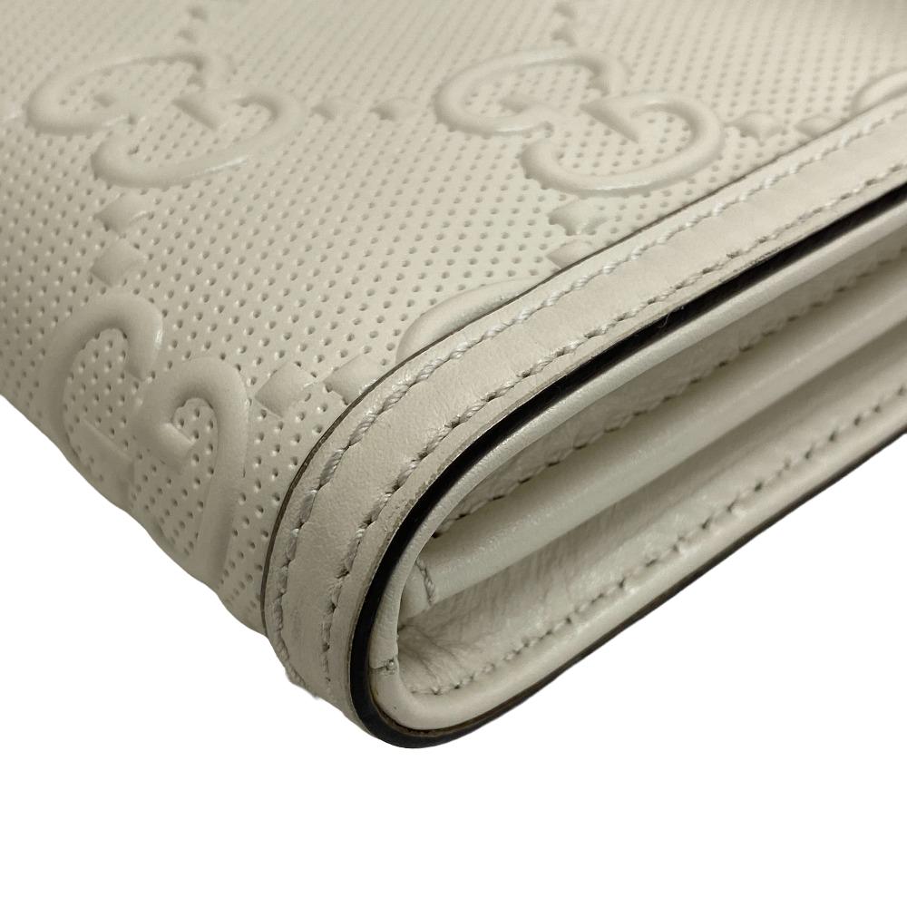 GUCCI Shoulder Bag 625782 leather white GG emboss Women