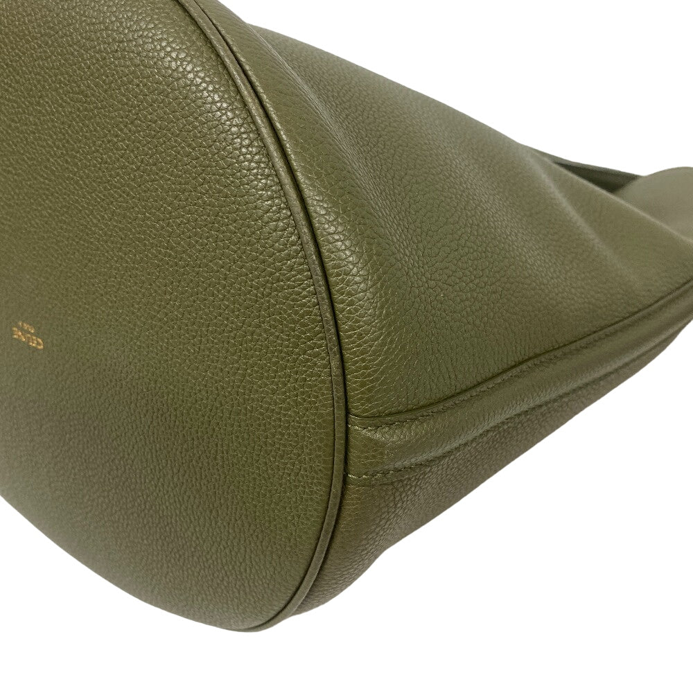 CELINE Shoulder Bag leather khaki one belt teen Bucket16 Women