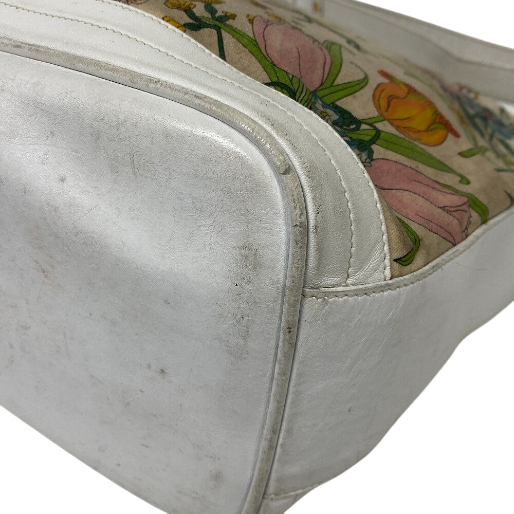 GUCCI Shoulder Bag 001?090?0729 Canvas, Leather white Flora GG
