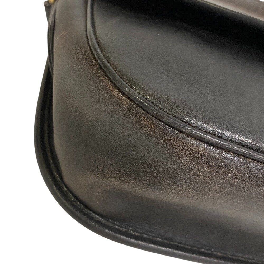CELINE Shoulder Bag leather black Crossbody Triomphe