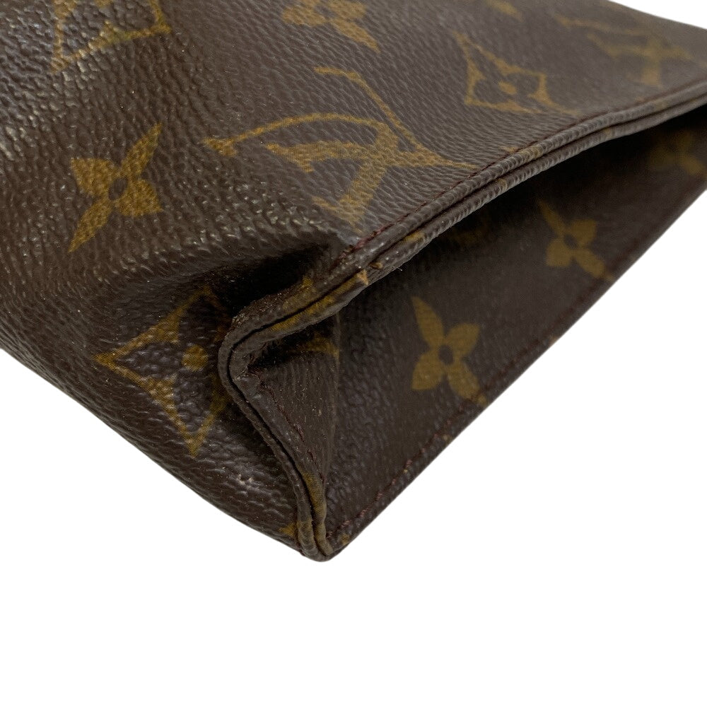 LOUIS VUITTON Pouch leather Brown Monogram posh toilette Women