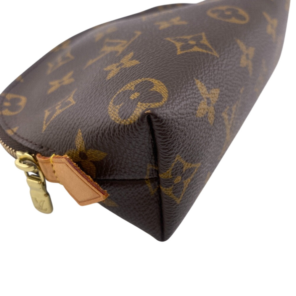 LOUIS VUITTON Cosmetics Pouch leather Brown Cosmetics Pouch Monogram Pochette CosmetiquePM Women