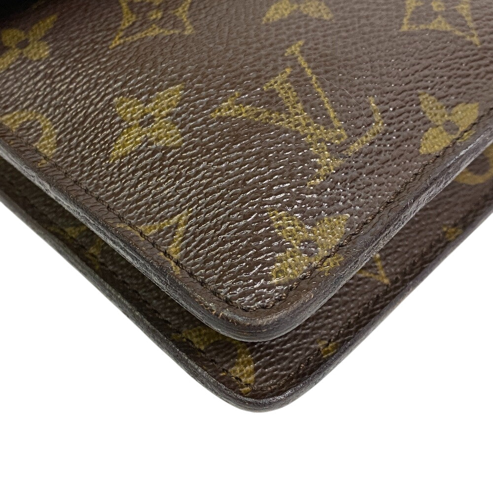 LOUIS VUITTON Shoulder Bag leather Brown Monogram Double mule