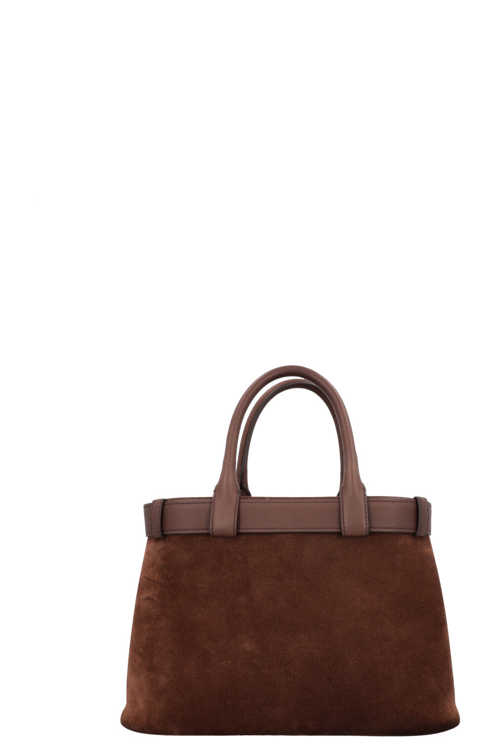 PRADA Medium Buckle Bag Suede Cocoa Brown
