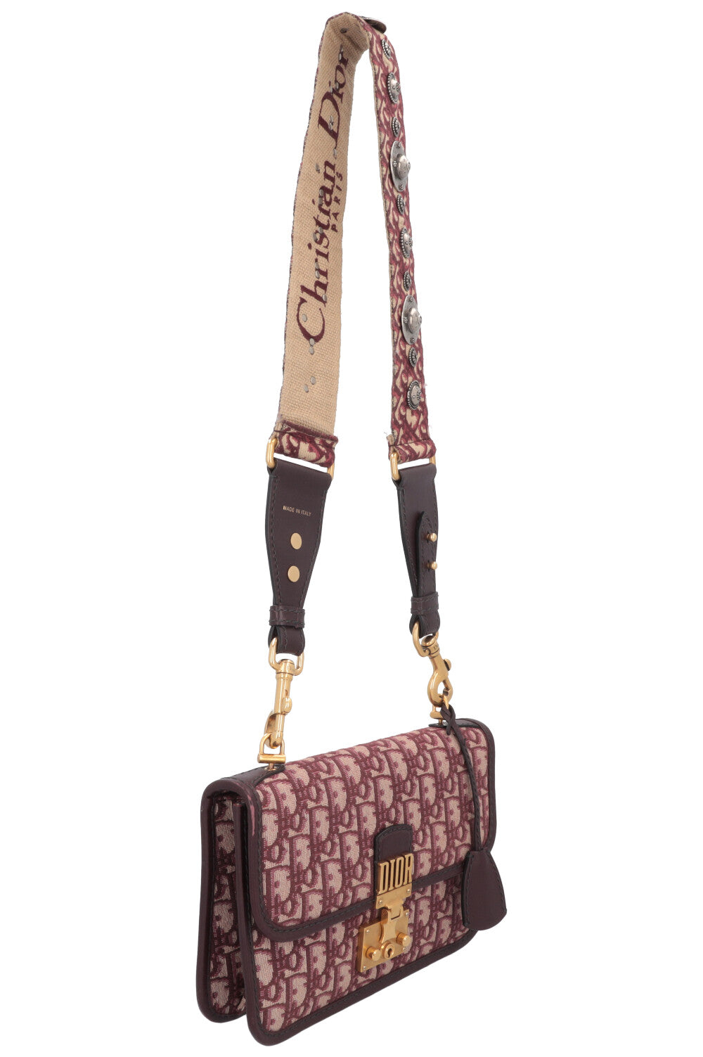 CHRISTIAN DIOR DiorAddict Crossbody Bag Oblique Burgundy