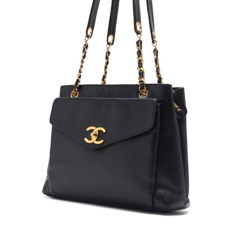 CHANEL CHANEL OUTSIDE FLAP Double Chain Shoulder Black Tote Bag Start Bag Lady Bag Hybrid ? Delivery? Himalan Online