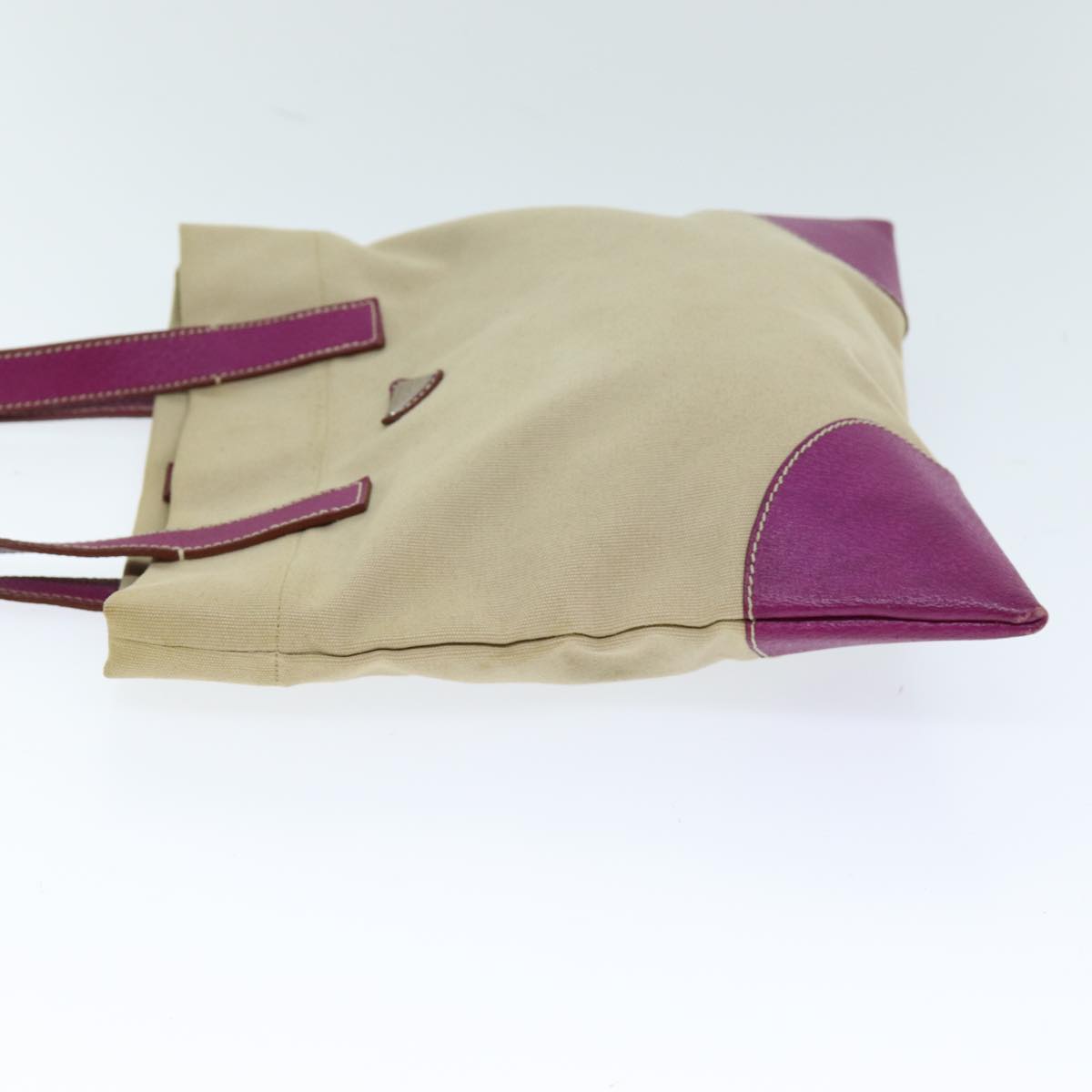 PRADA Tote Bag Canvas Beige Auth am6227