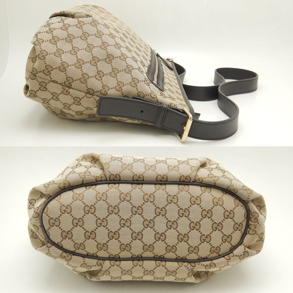 Gucci Monogram Leather Canvas Shoulder Bag