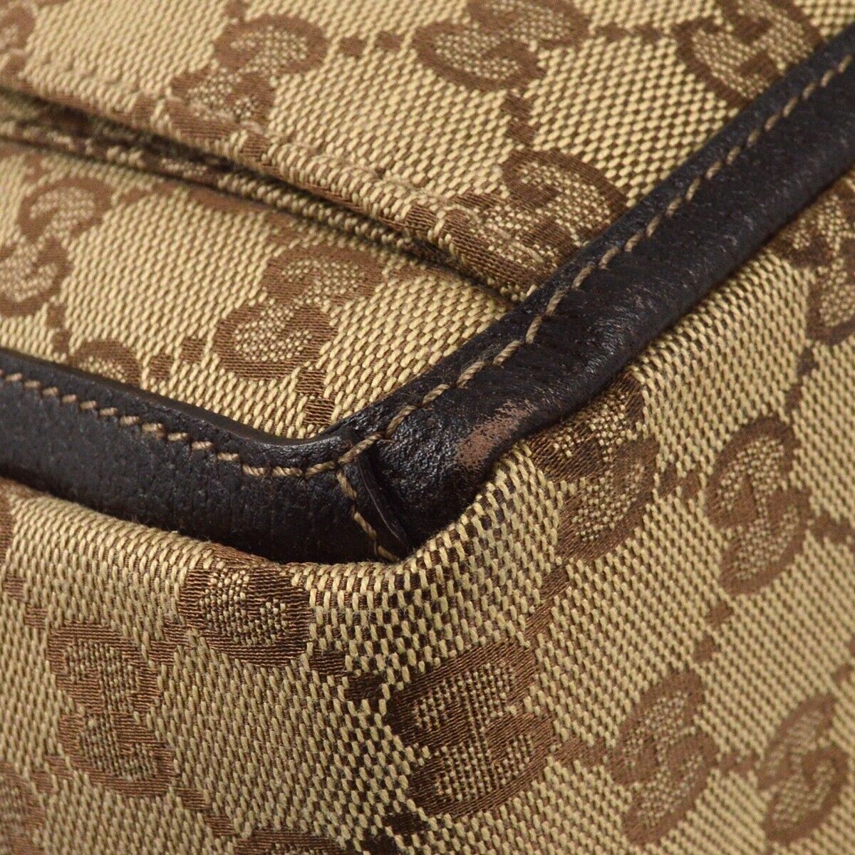 Gucci Monogram Leather Canvas Tote