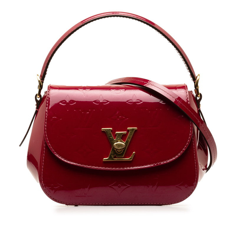 Louis Vuitton Monogram Verniss Pasadena Handbag 2WAY M90943 Magenta Pearl G Patent Leather Louis Vuitton