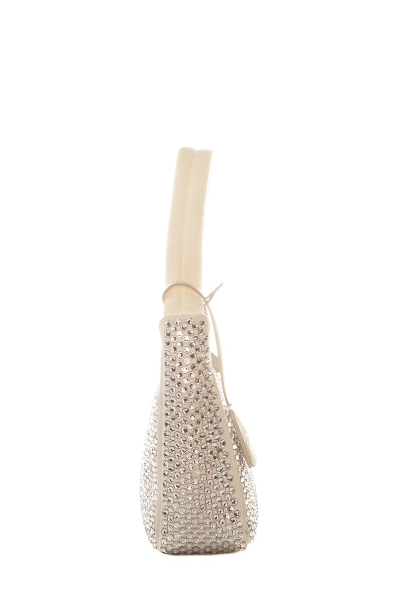 Prada White Crystal Re-edition Mini Handbag