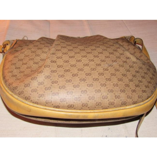 Gucci Sukey Brown Small G Logo Print Coated Canvas And Camel Leather