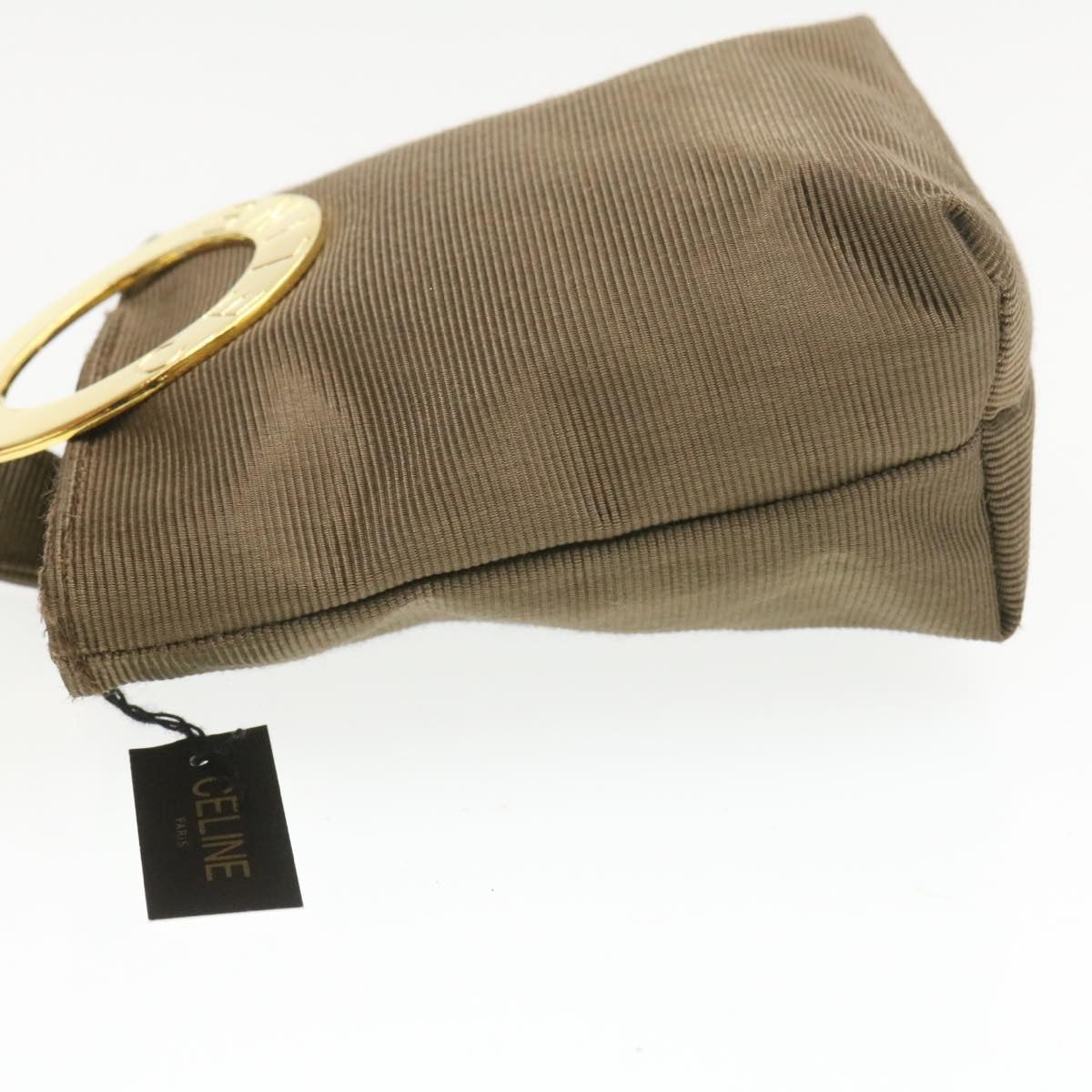 Luxury CELINE Ring motif Pouch Nylon Brown am218b