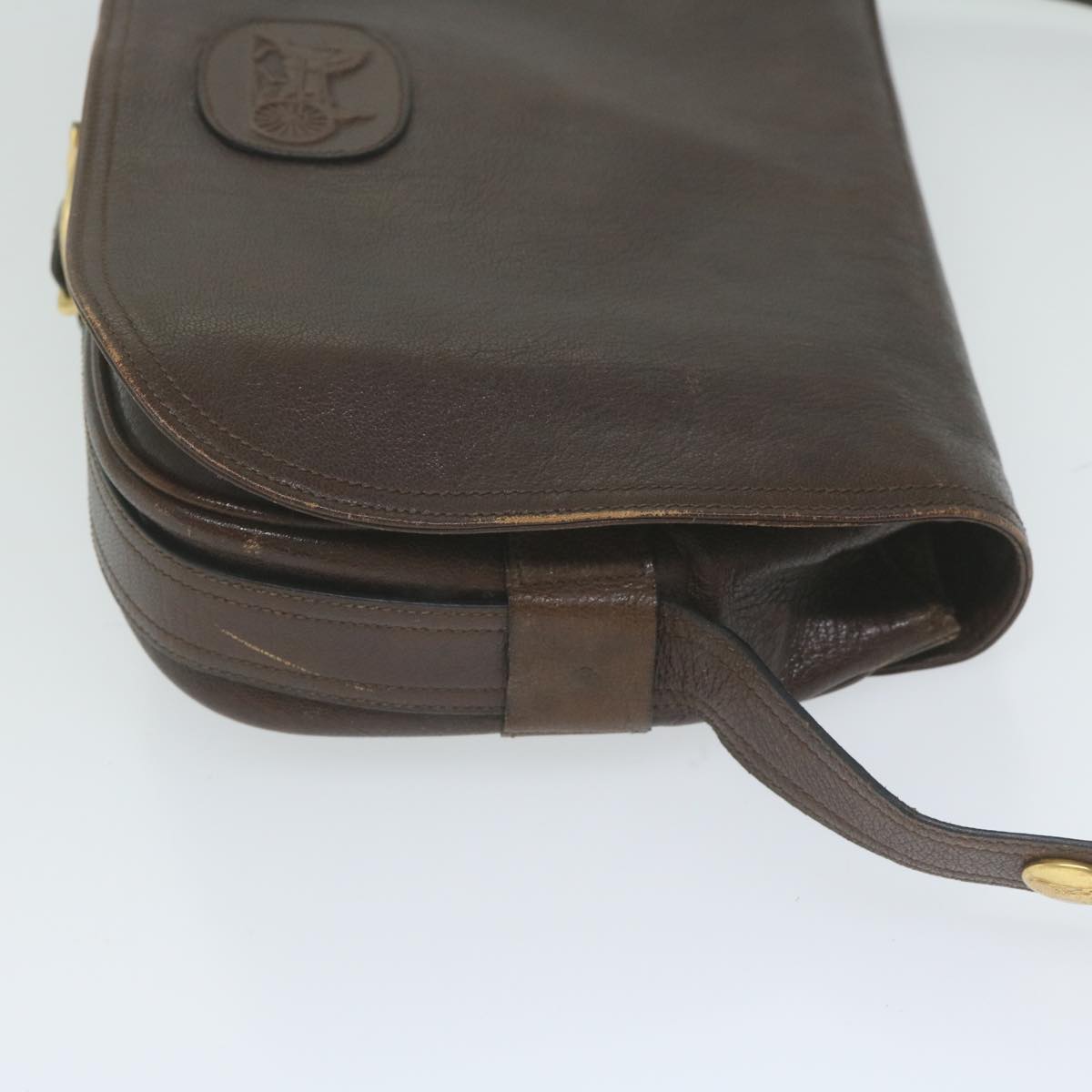 Luxury CELINE Shoulder Bag Leather Brown 10936
