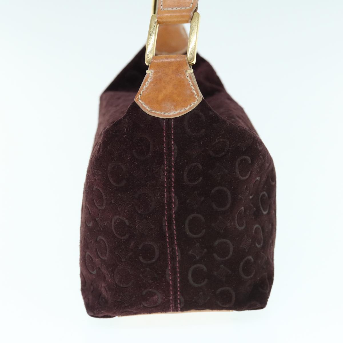Luxury CELINE C Macadam Canvas Shoulder Bag Wine Red 11004