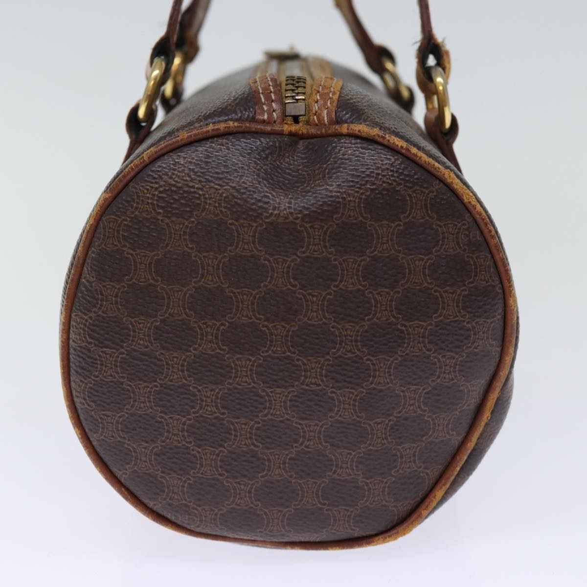 Luxury CELINE Macadam Canvas Hand Bag PVC Brown 14322