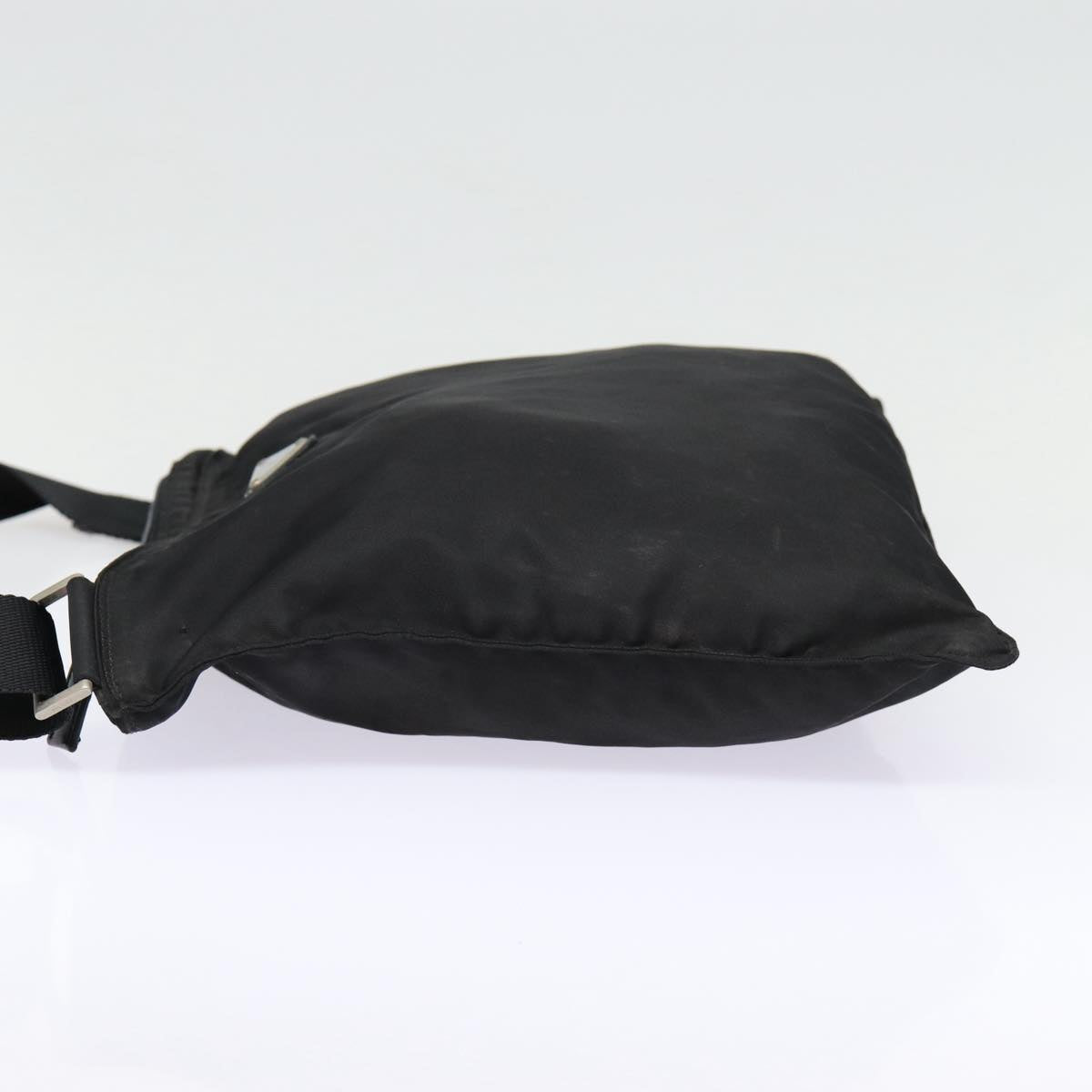 PRADA Shoulder Bag Nylon Black Silver Auth