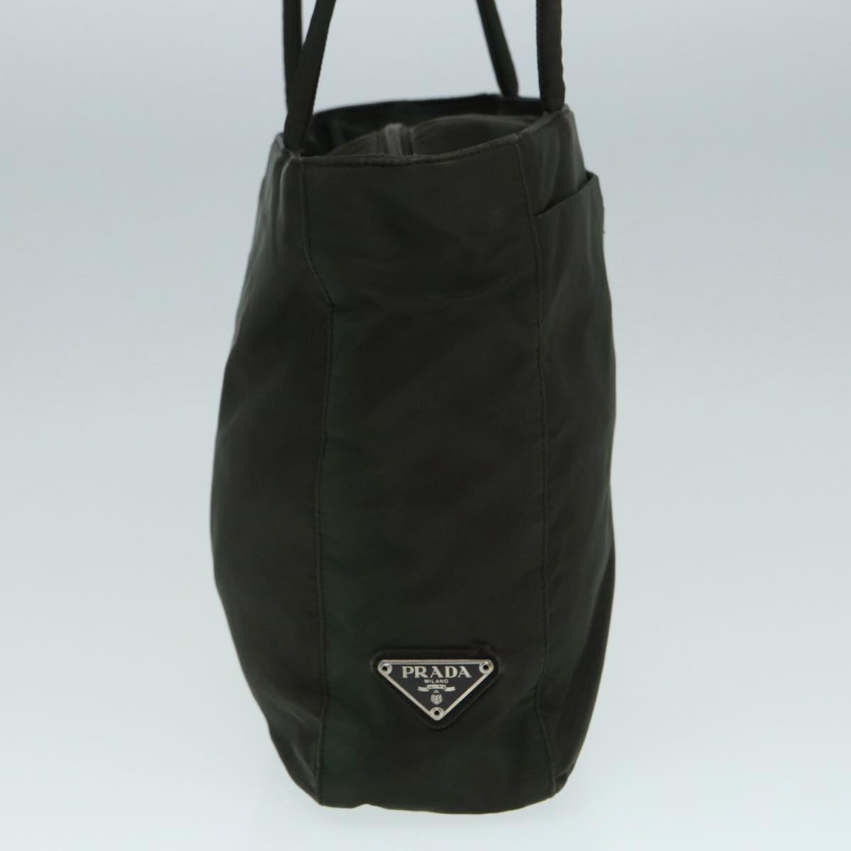 PRADA Shoulder Bag Nylon Green Silver Auth