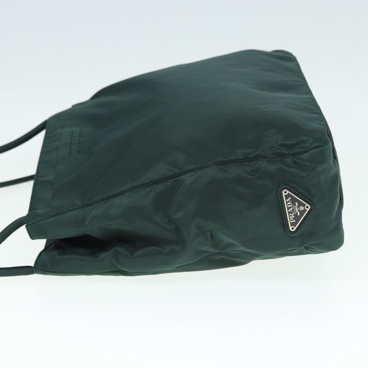 PRADA Hand Bag Nylon Green Silver Auth