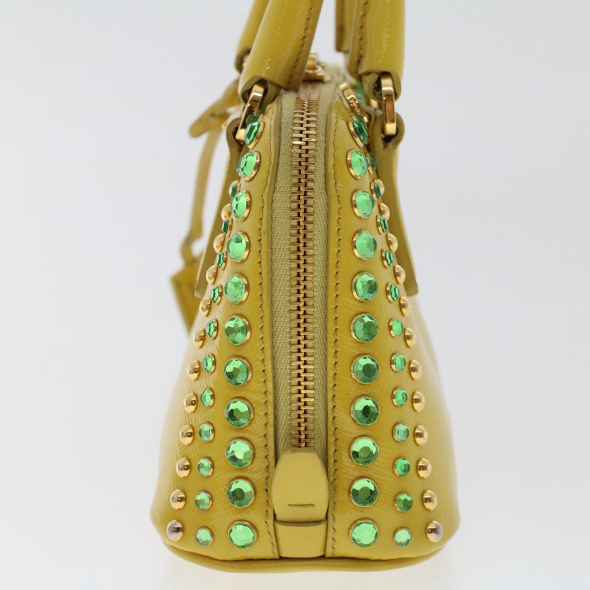 Prada Bijoux Hand Bag Safiano leather 2way Yellow