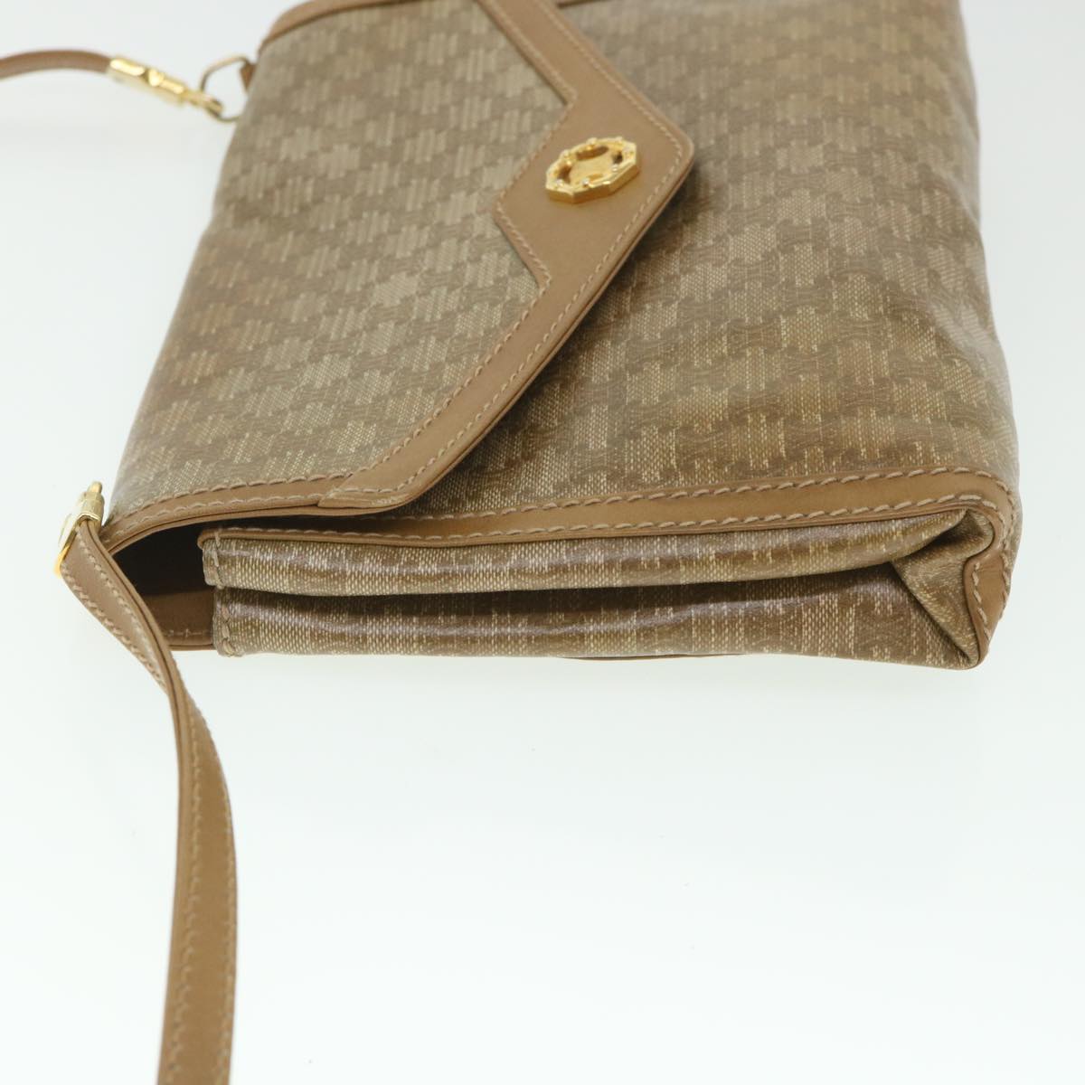 Luxury CELINE Macadam Canvas Shoulder Bag Brown 8699