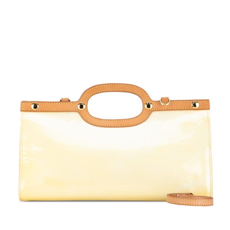 Louis Vuitton Monogram Vernis Lockbury Drive Handbag Shoulder Bag 2WAY M91372 zzle Beige Patent Leather Louis Vuitton