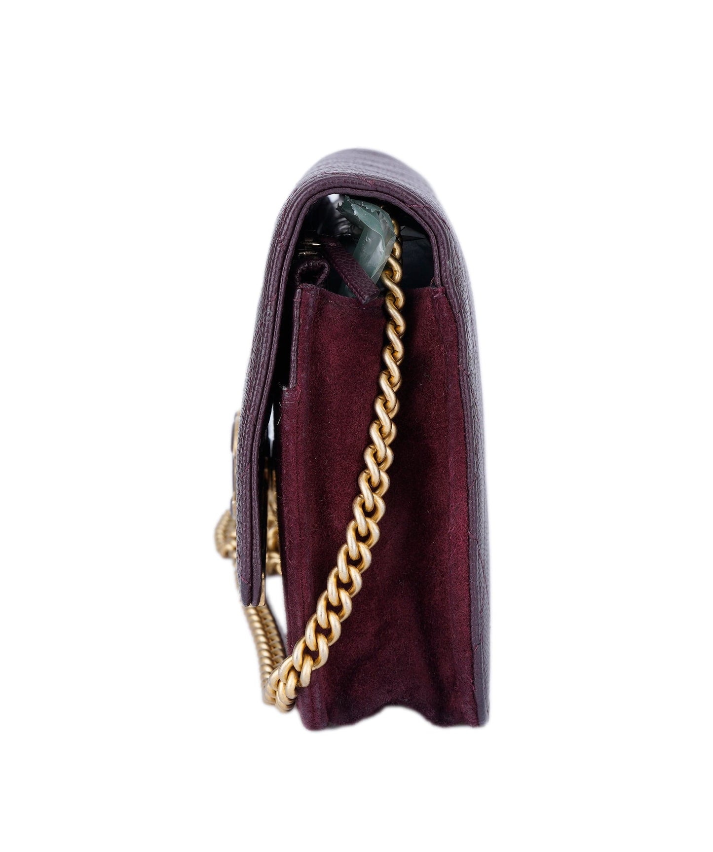 Chanel Burgundy CC Suede Crossbody ALL0869