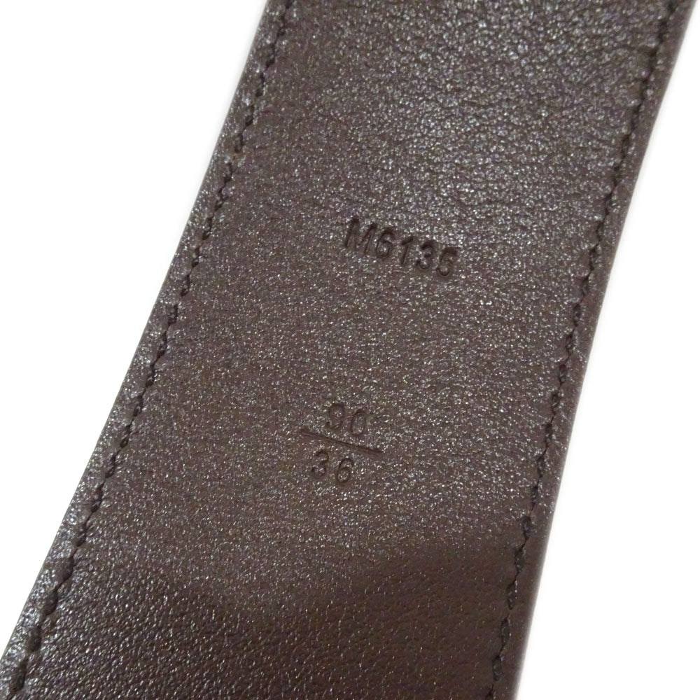 Louis Vuitton Belt Sanctuary LV Initial 40MM M6135U Brown Silver Crocodile 36 90cm Mens