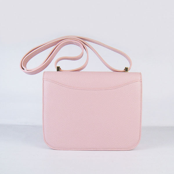 Luxury Hermes Constance Cowskin Leather Bag pink golden