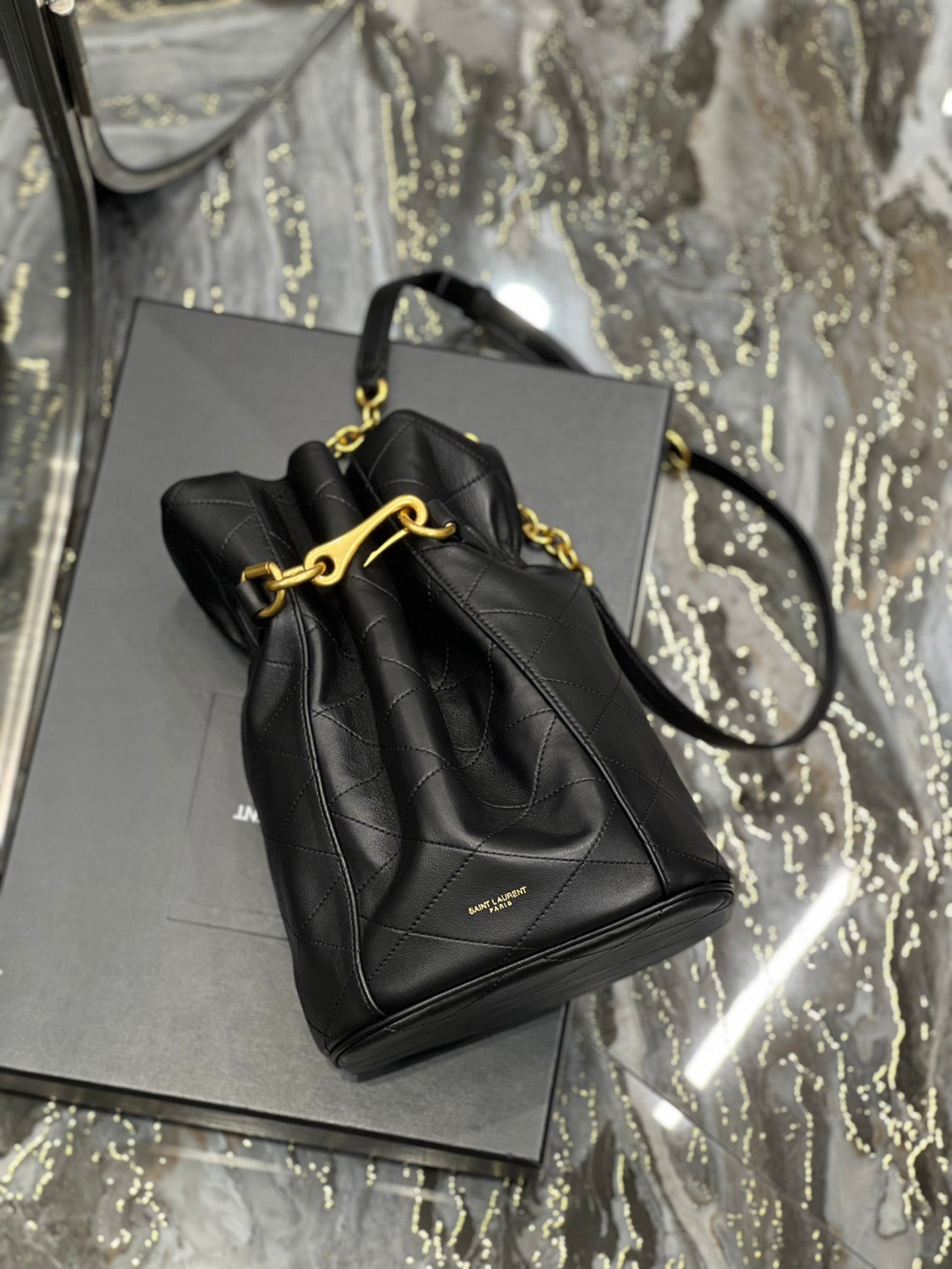 Yves Saint Laurent Le Maillon Bucket Bag Black