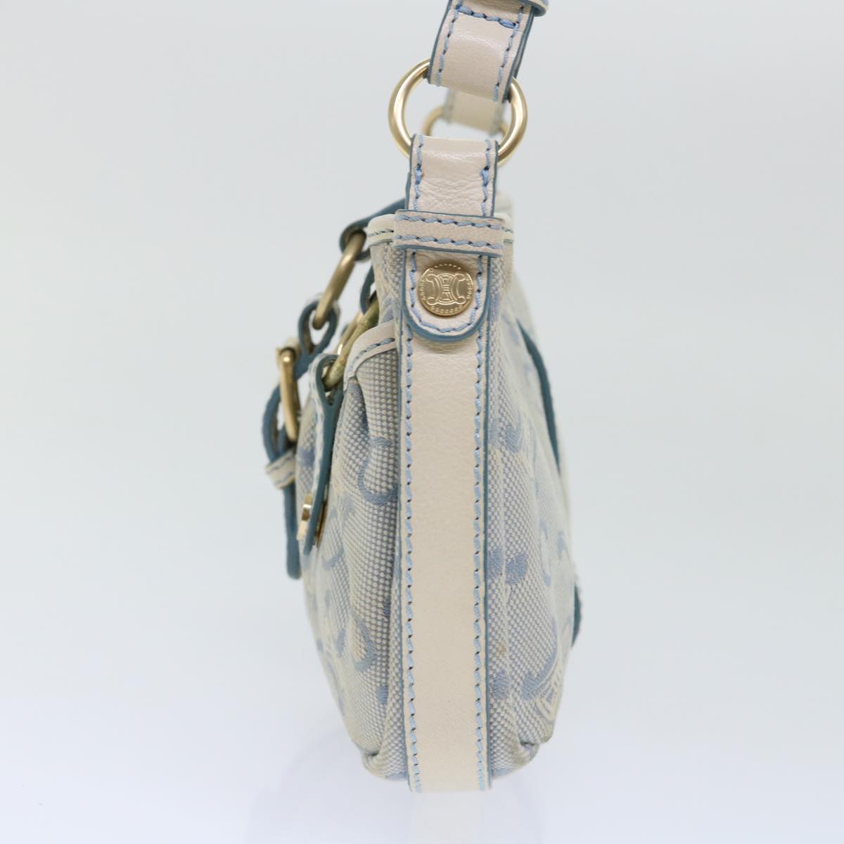 Luxury CELINE C Macadam Canvas Shoulder Bag Light Blue ep1409