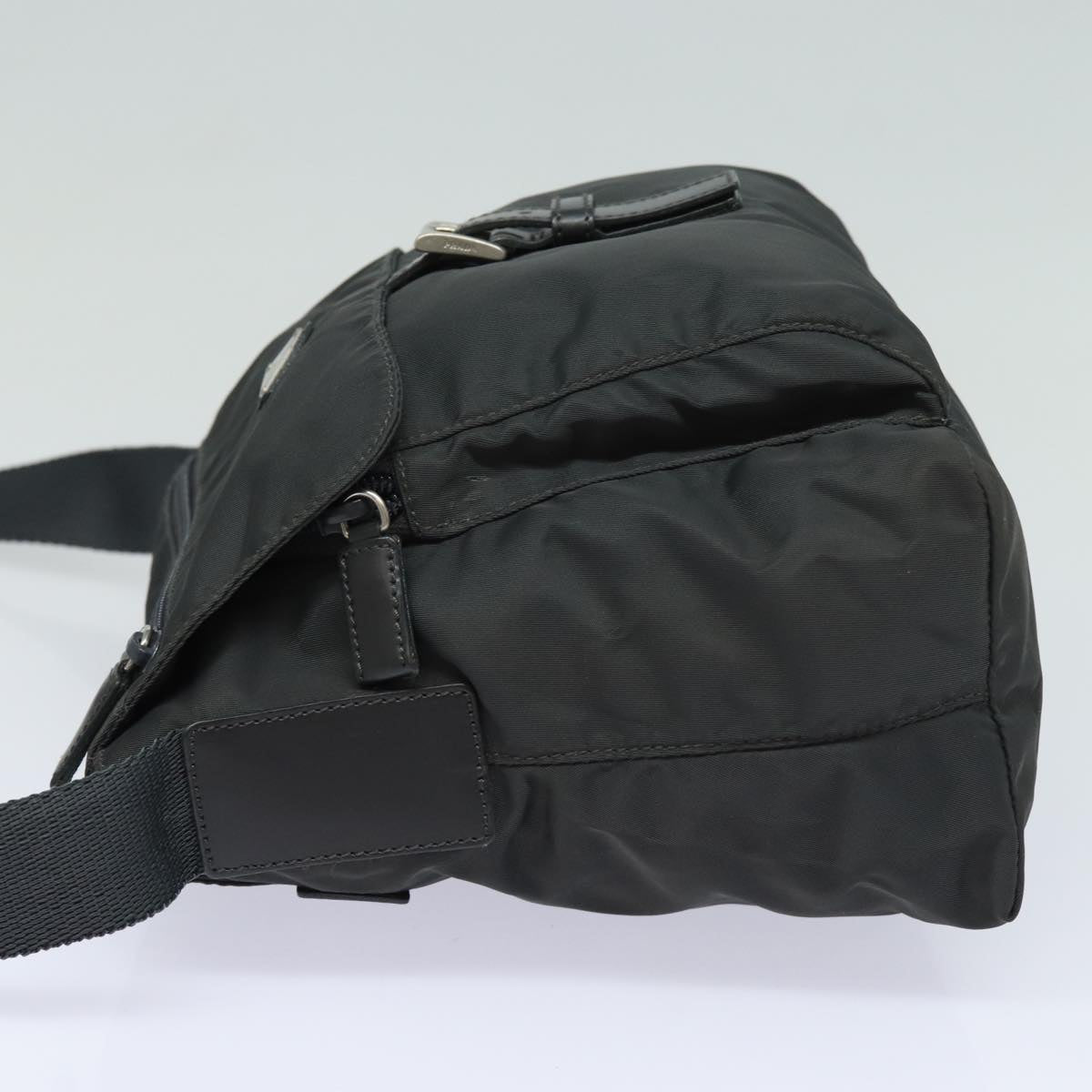 PRADA Shoulder Bag Nylon Gray Auth