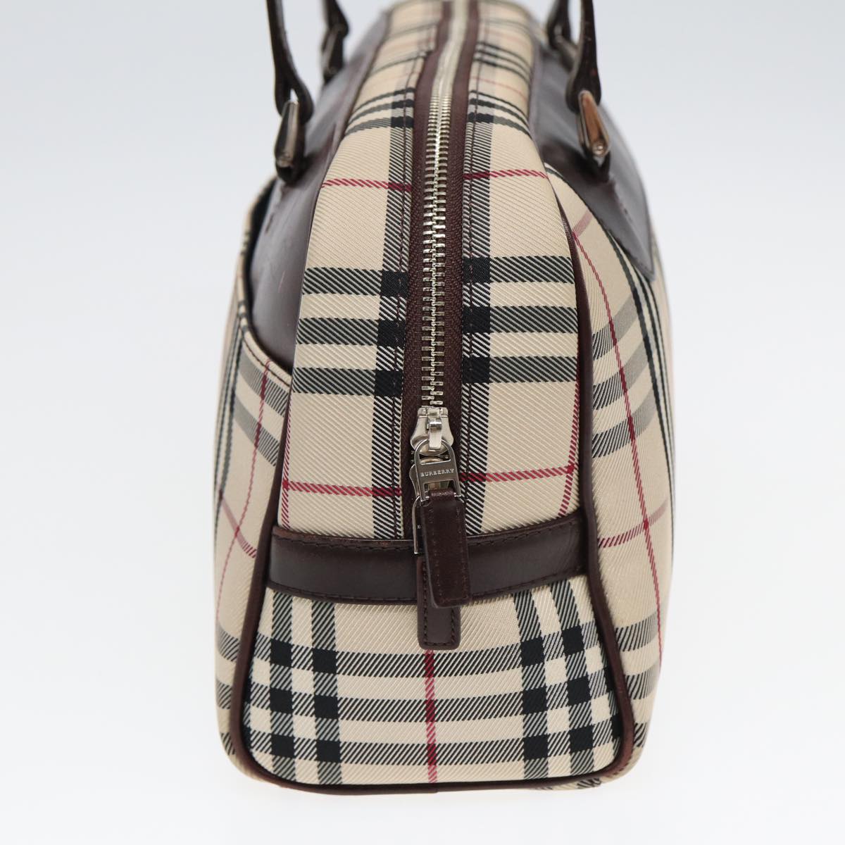 Burberry Nova Check Hand Bag Nylon Beige Auth ep4955