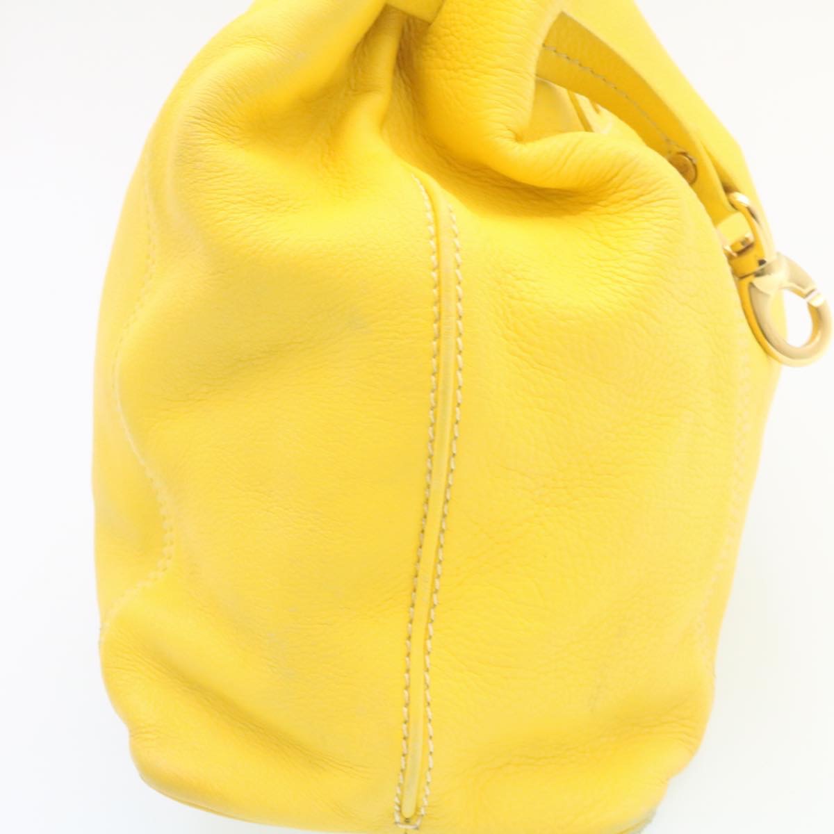 Luxury CELINE Shoulder Bag Leather Yellow fm965
