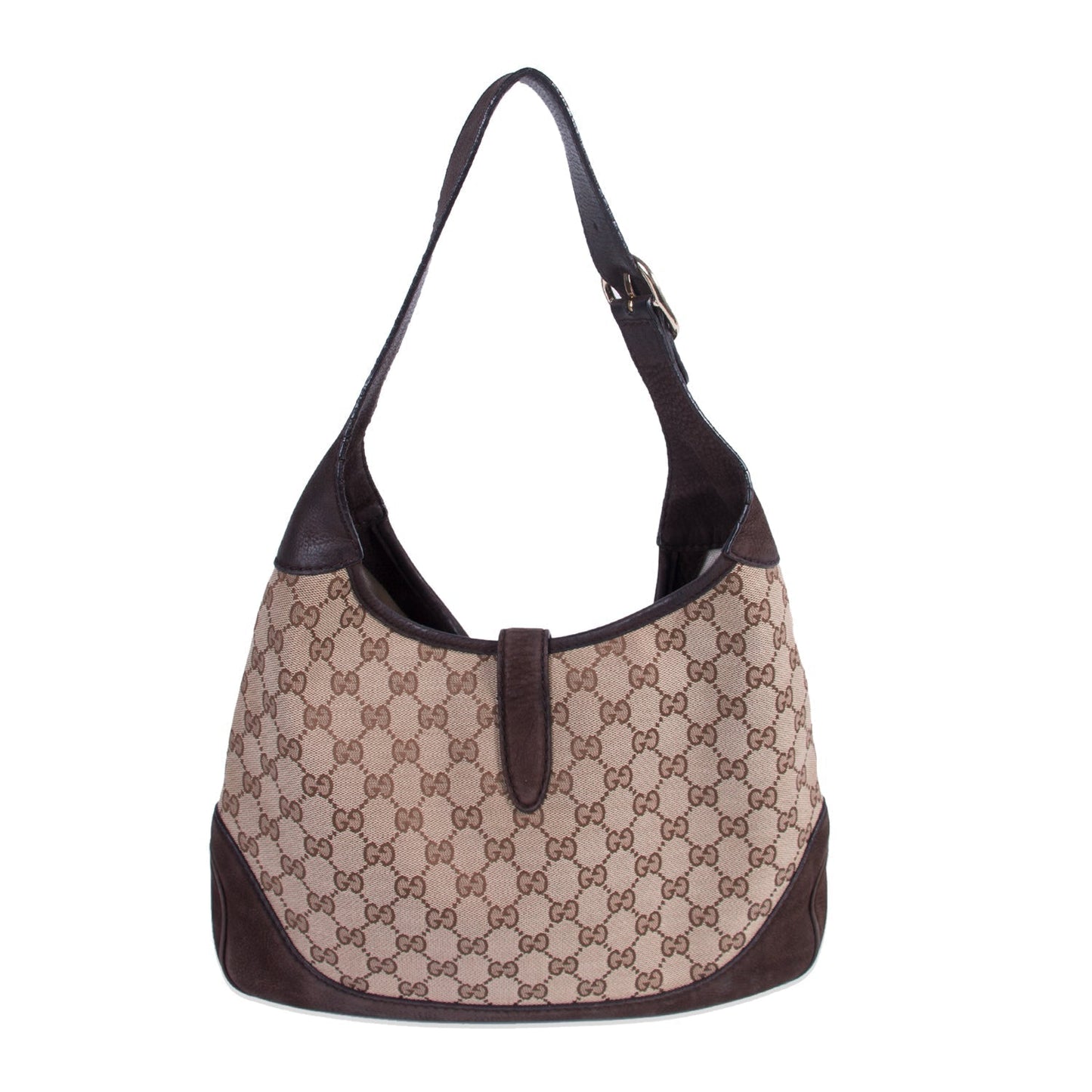 Gucci Jackie Canvas Suede Shoulder Bag