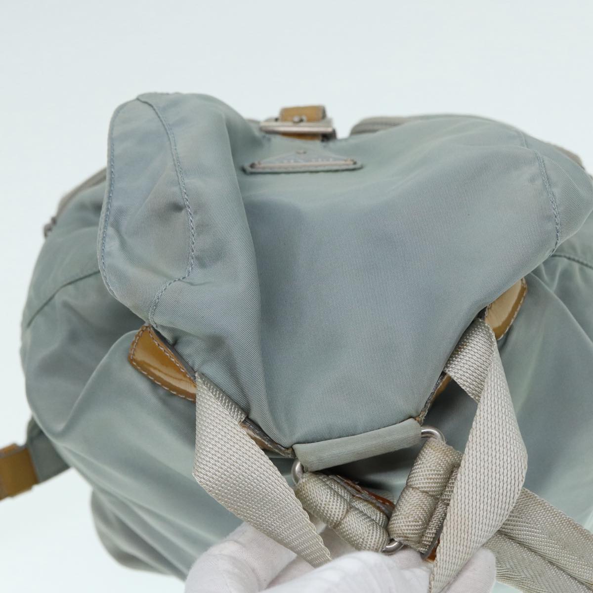 PRADA Backpack Nylon Blue Silver Auth