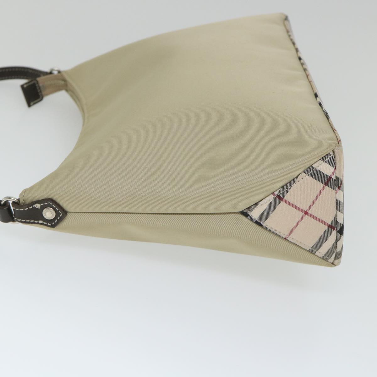 Burberry Blue Label Shoulder Bag Nylon Beige Auth hk910