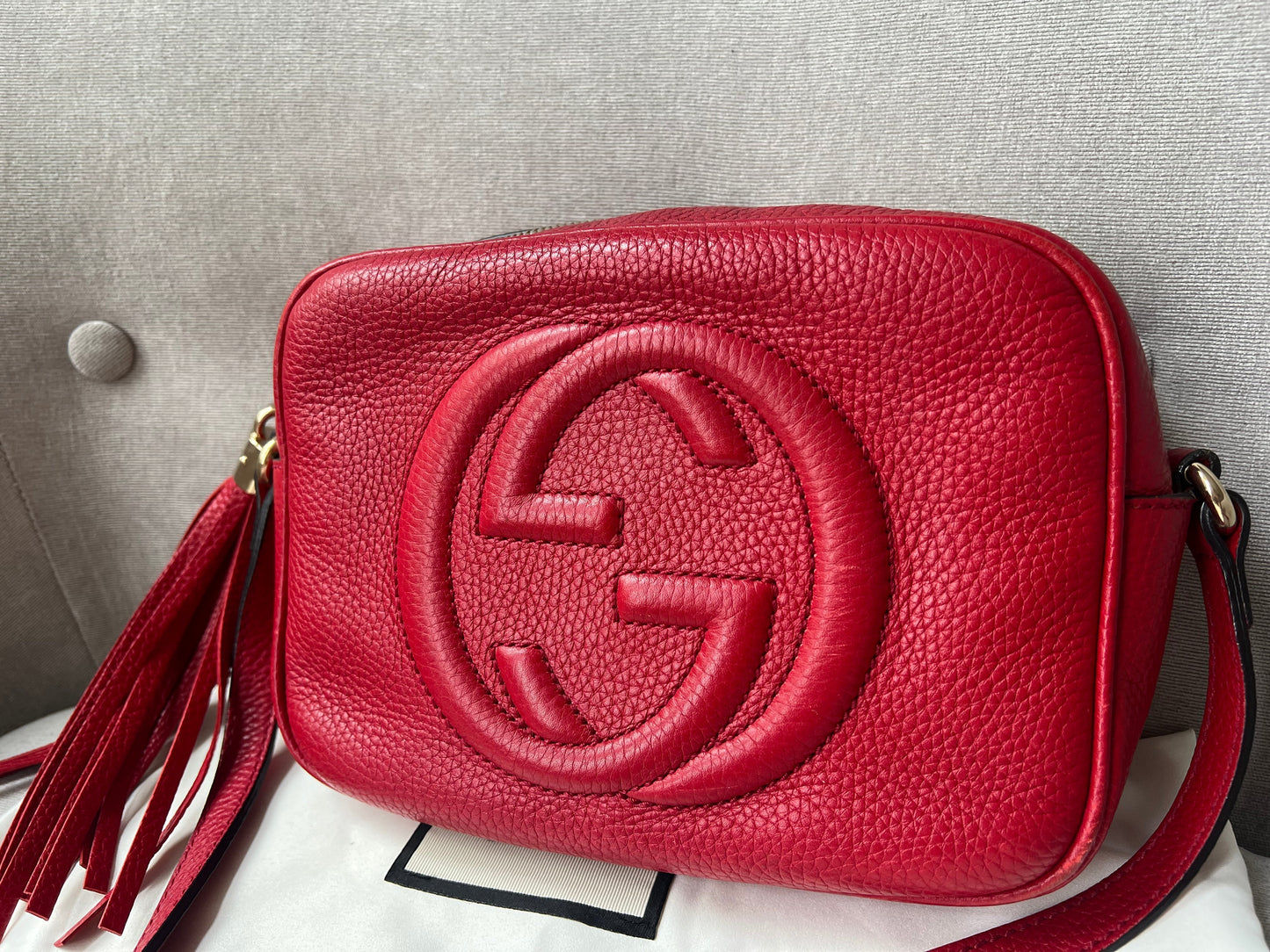 Gucci Soho Red Leather Shoulder Bag Style 6