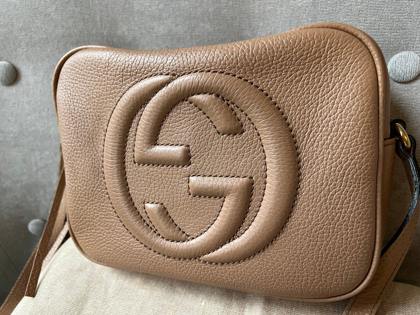 Gucci Soho Beige Leather Shoulder Bag Style 2