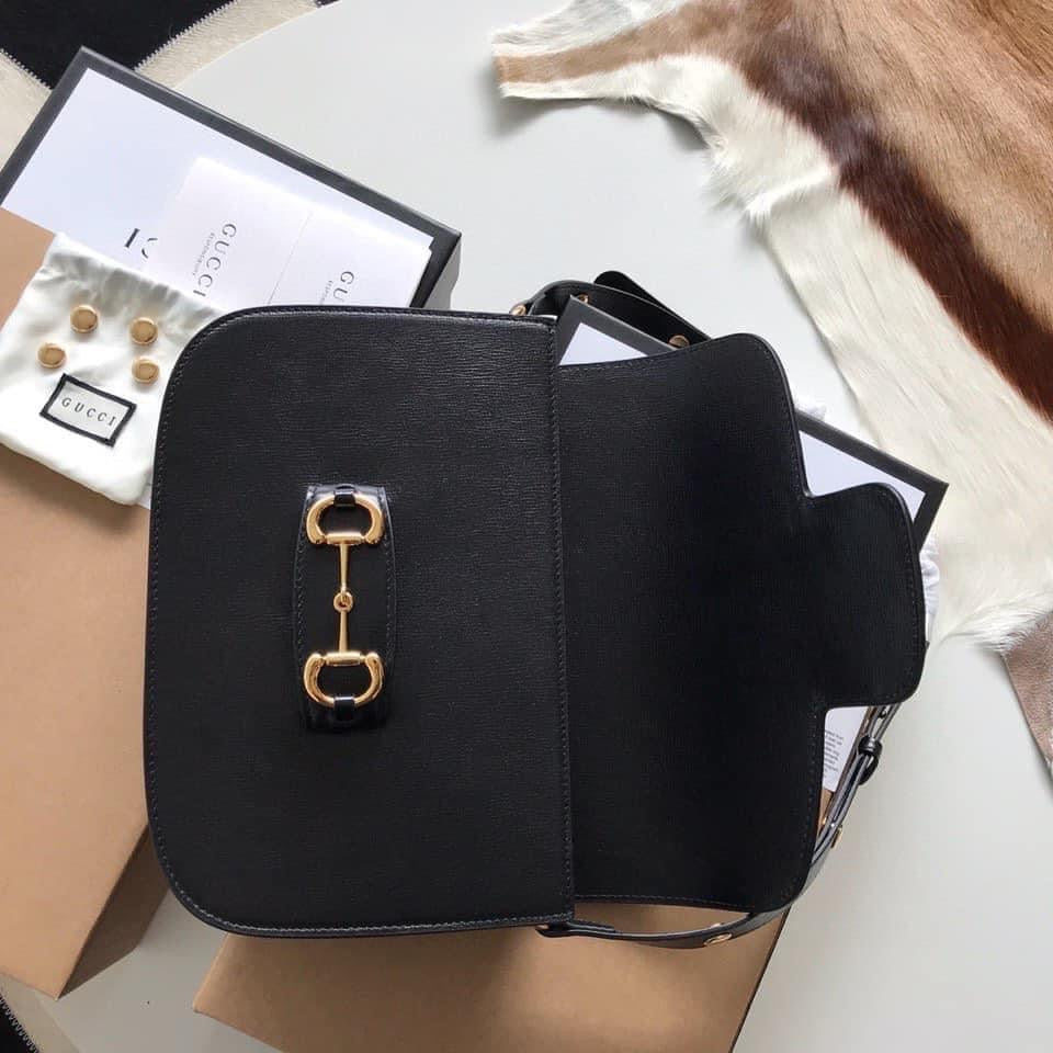 Gucci Horsebit Leather Nylon Shoulder Bag Style 3