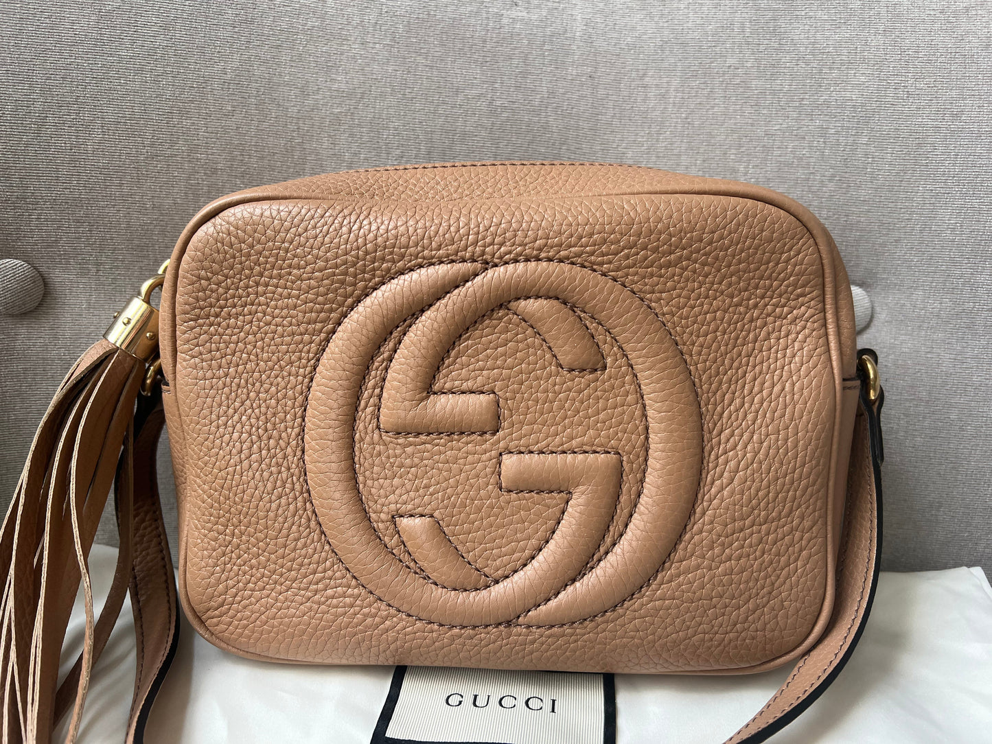 Gucci Soho Beige Leather Shoulder Bag Style 6